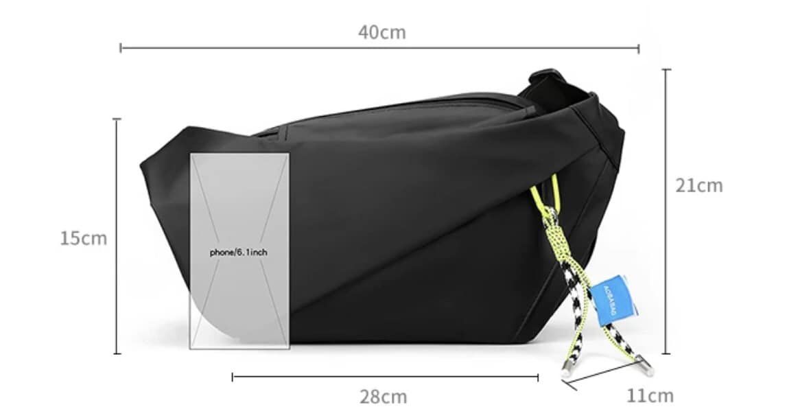 Men Shoulder Chest Bag Nylon Waterproof Outdoor Sport Running Cycling Belt Bag Large Capacity Travel Phone Pouch Messenger Bag