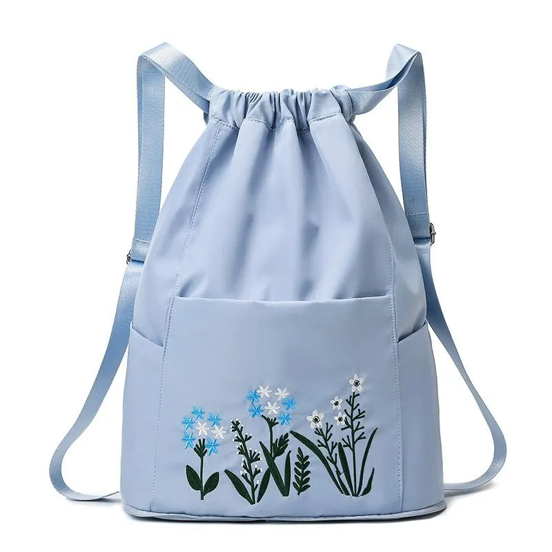 Women's Drawstring Backpack Folding Soft Multifunction Portable Fashion Women Travel Shopping Handbag