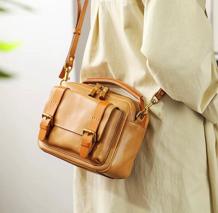 Vintage genuine leather women's handbag