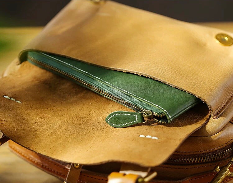 Vintage genuine leather women's handbag