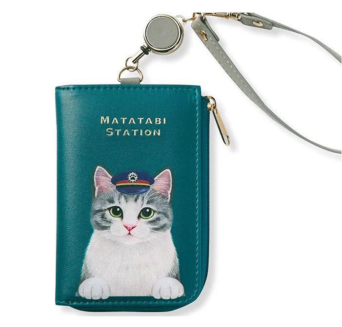 Creative cat card holder coin purse stretchable bus card holder key storage bag
