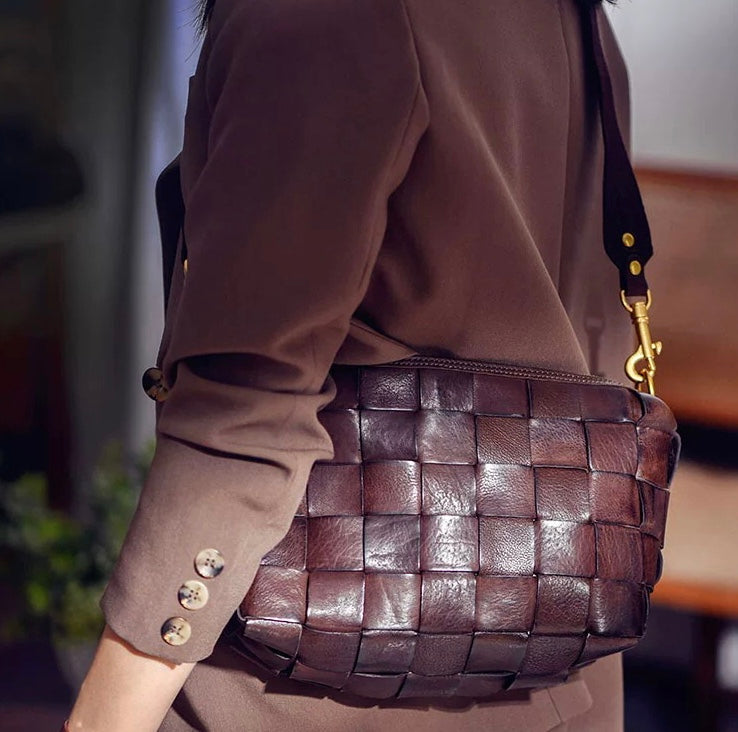 Vintage shoulder strap shoulder bag cowhide large capacity women's bag