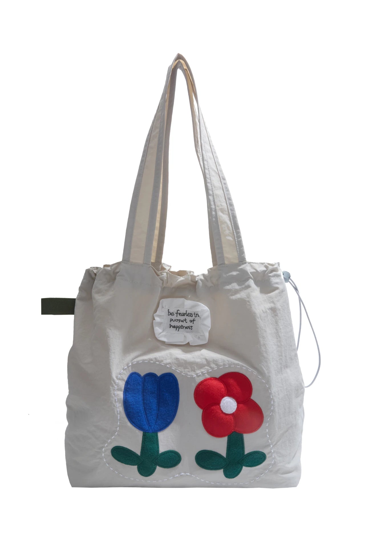 Embroidery flower tote bag