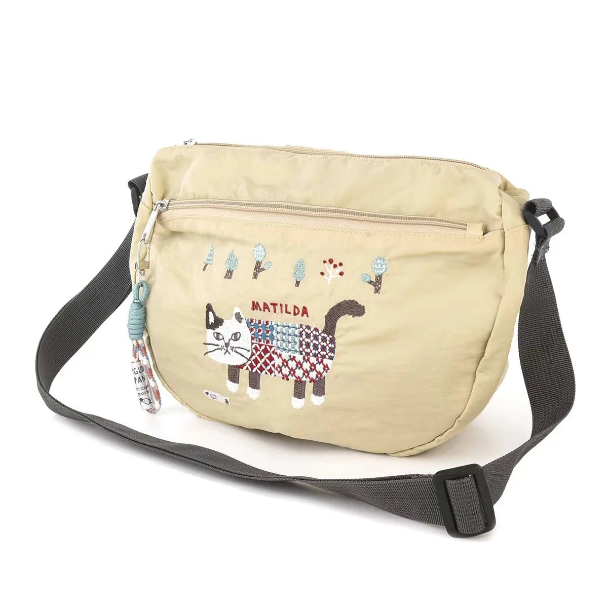 Embroidery Dog and Cat Crossbody Bag Handbag