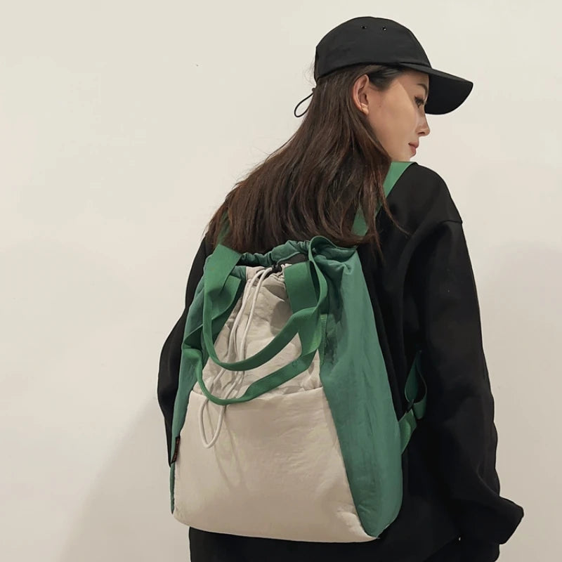 Solid Large Capacity Backpacks Strap-on Canvas for Women Fashion Softback
