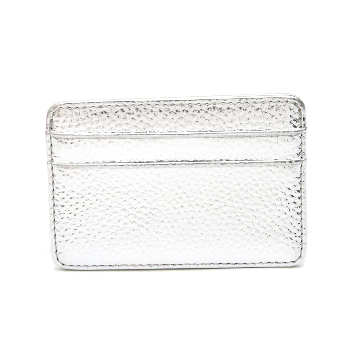 Luxury Metallic PU Vegan Leather Contrast Color RFID Thin Short Wallet Card holders