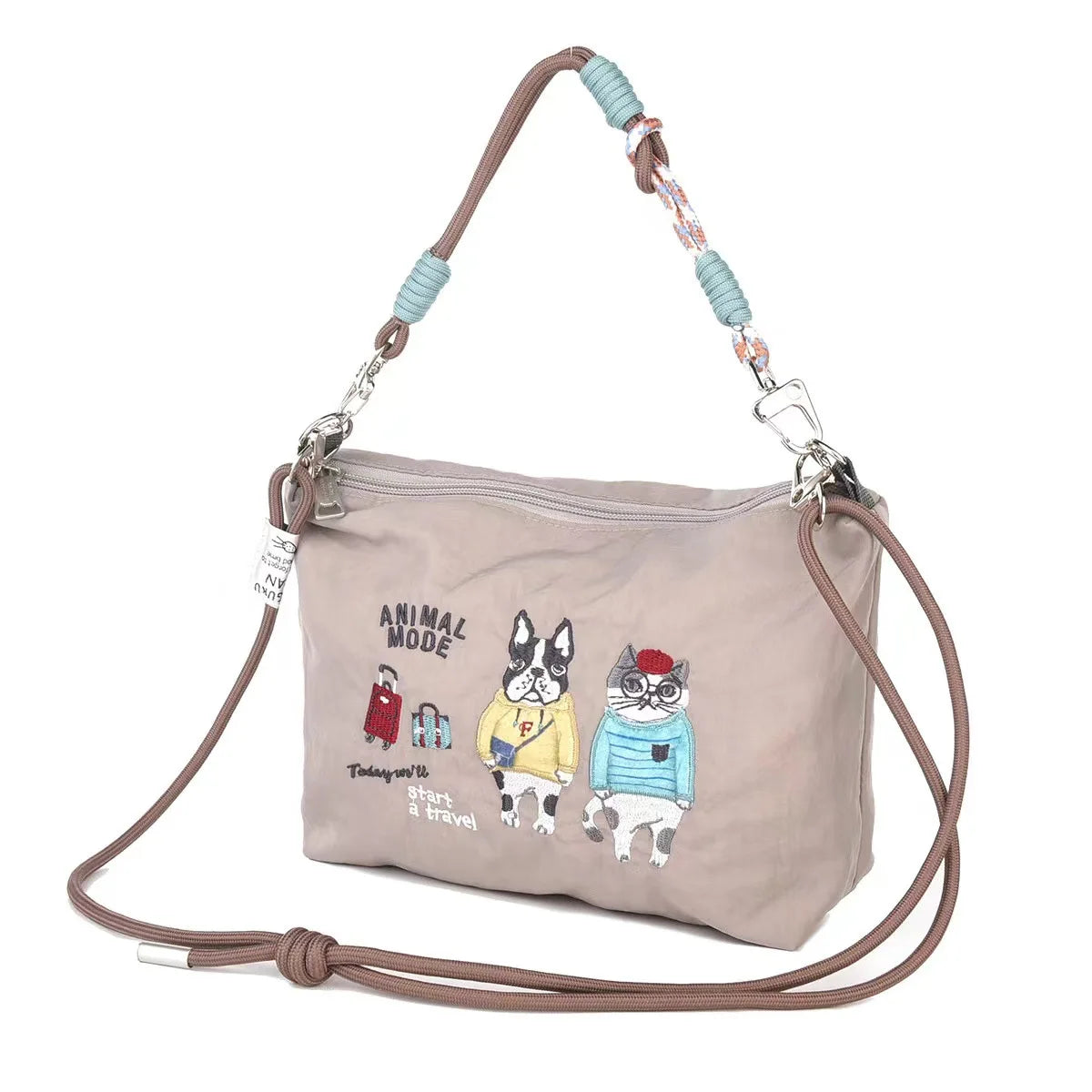 Embroidery Animals Crossbody Bag Handbag two strap
