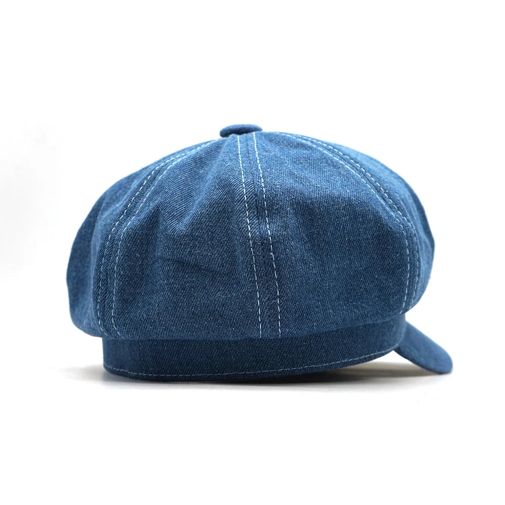 Women Leisure Hat Ladies Denim Beret Hat Cowboy Cap