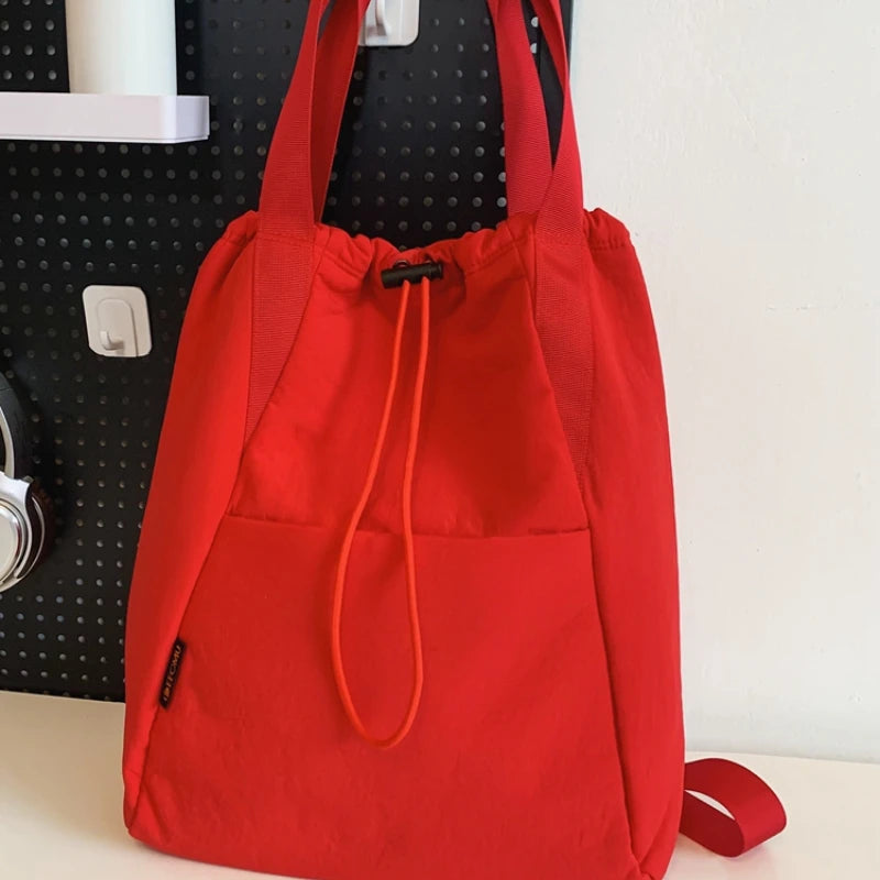 Solid Large Capacity Backpacks Strap-on Canvas for Women Fashion Softback
