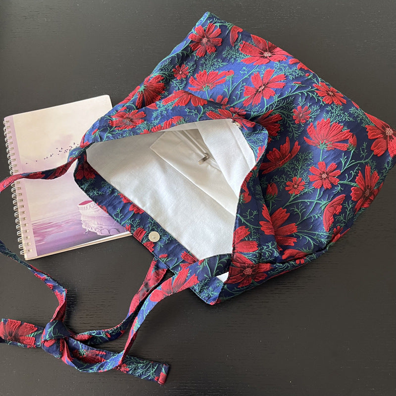 Tote Shoulder Bag for Women Floral Pattern Ladies Shopping Bag