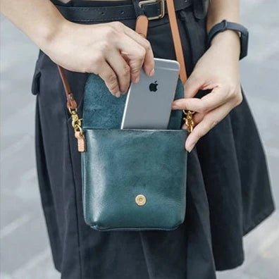 Leather Vintage Crossbody Women's Mobile Phone Messenger Bag