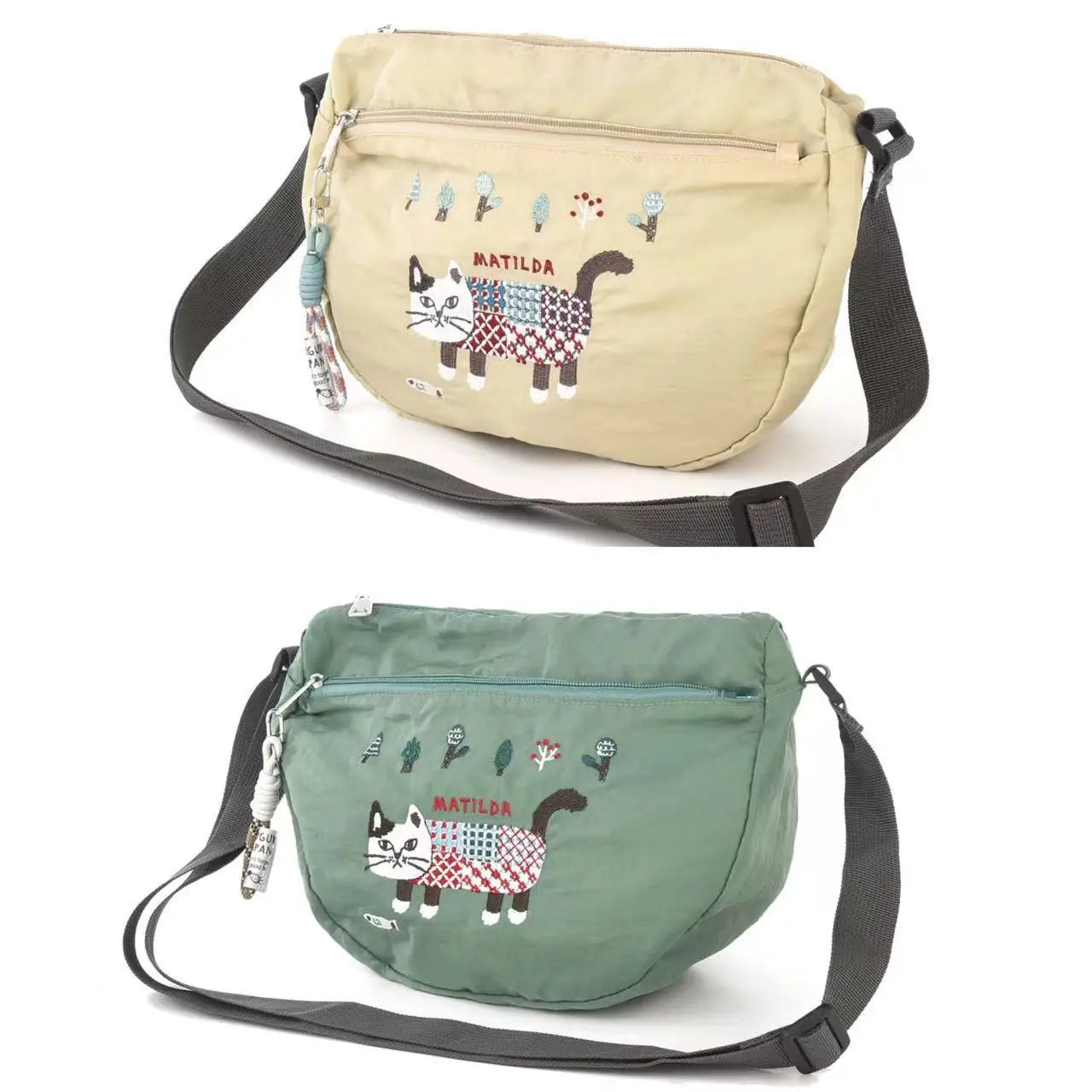 Embroidery Dog and Cat Crossbody Bag Handbag