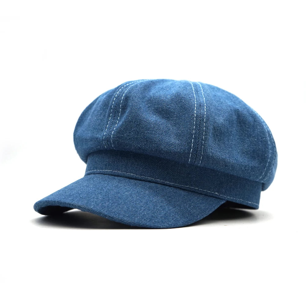 Women Leisure Hat Ladies Denim Beret Hat Cowboy Cap