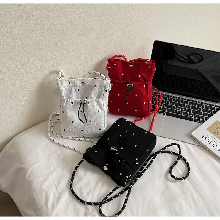 Girls Folded Crossbody Bag Mobile Phone Bag for Women