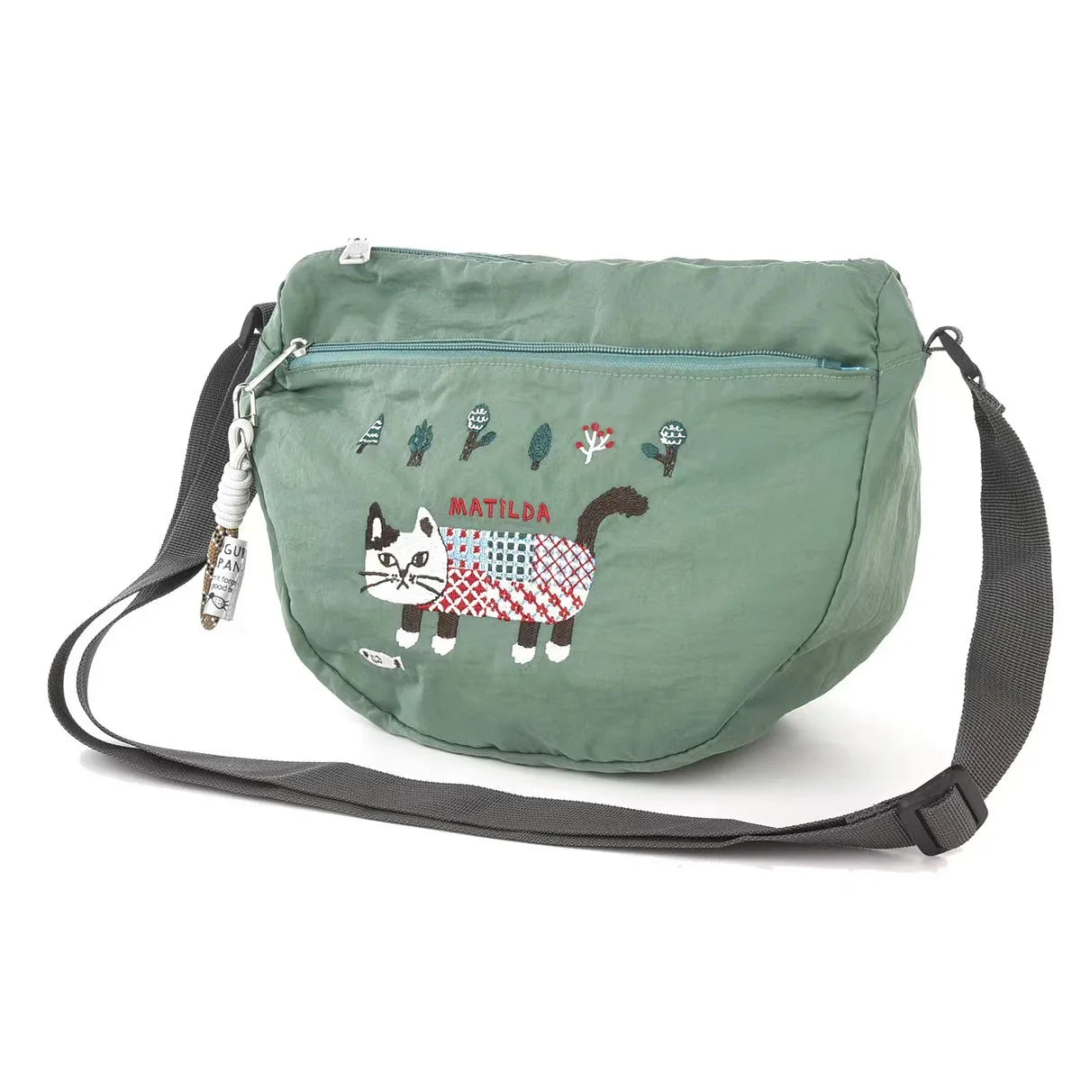 Embroidery Dog and Cat Crossbody Bag Handbag