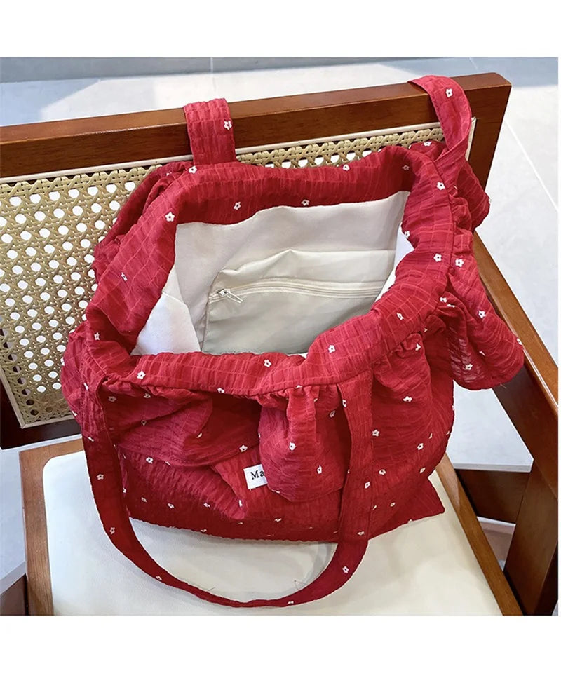 Summer New Beautiful Bags Large Capacity Ruffled Tote bag