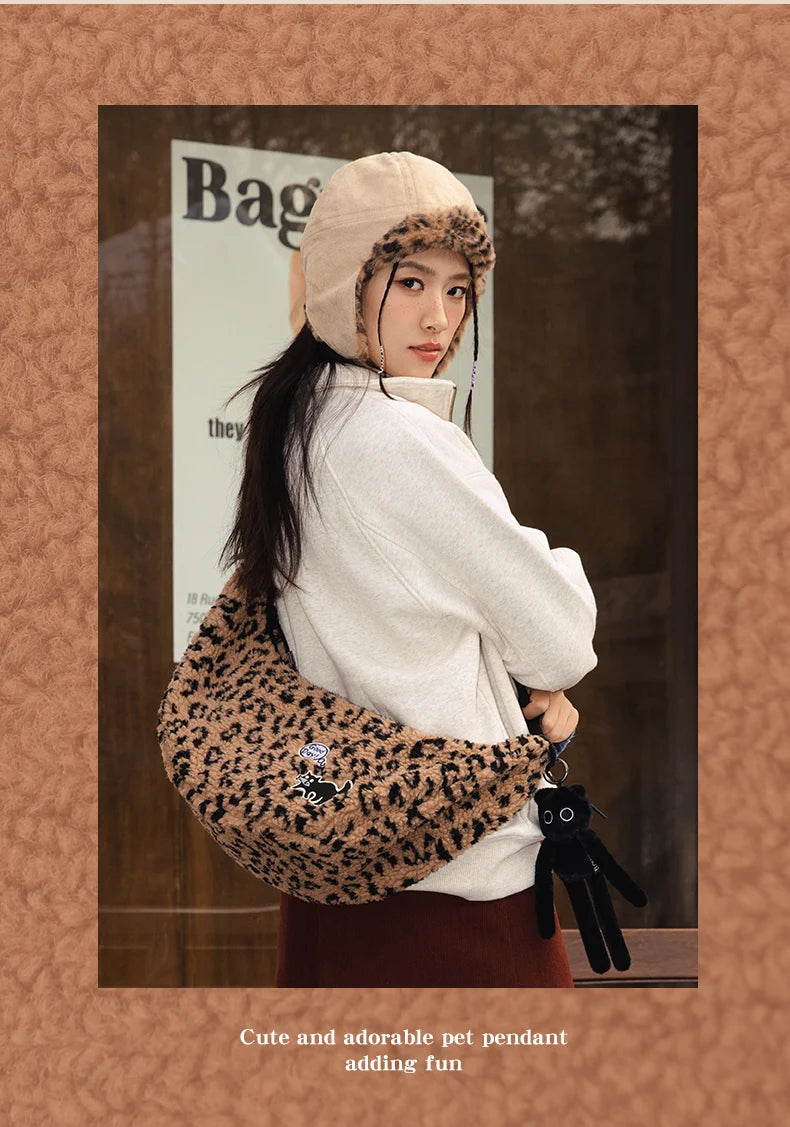 Good Day Women's Bag Plush Winter Shoulder Crossbody Fashion Trend Lightweight Bags