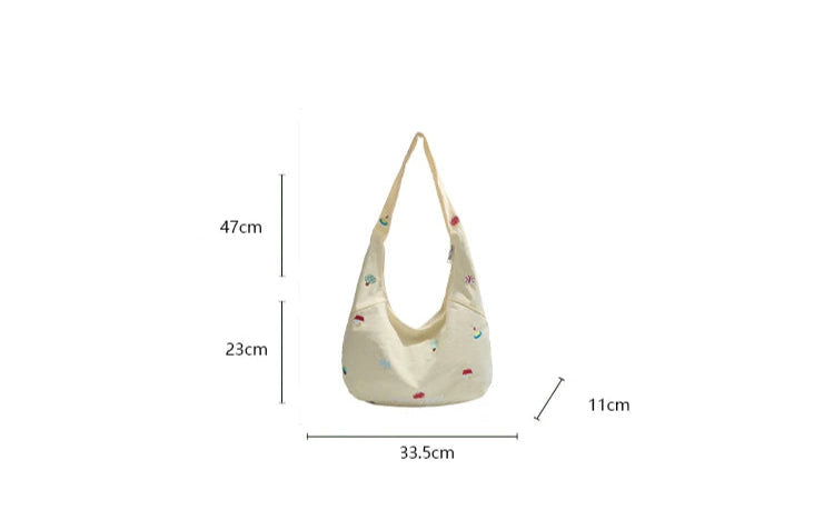 Embroidery Prints Shoulder Bags Large Capacity Simple Women's Bags