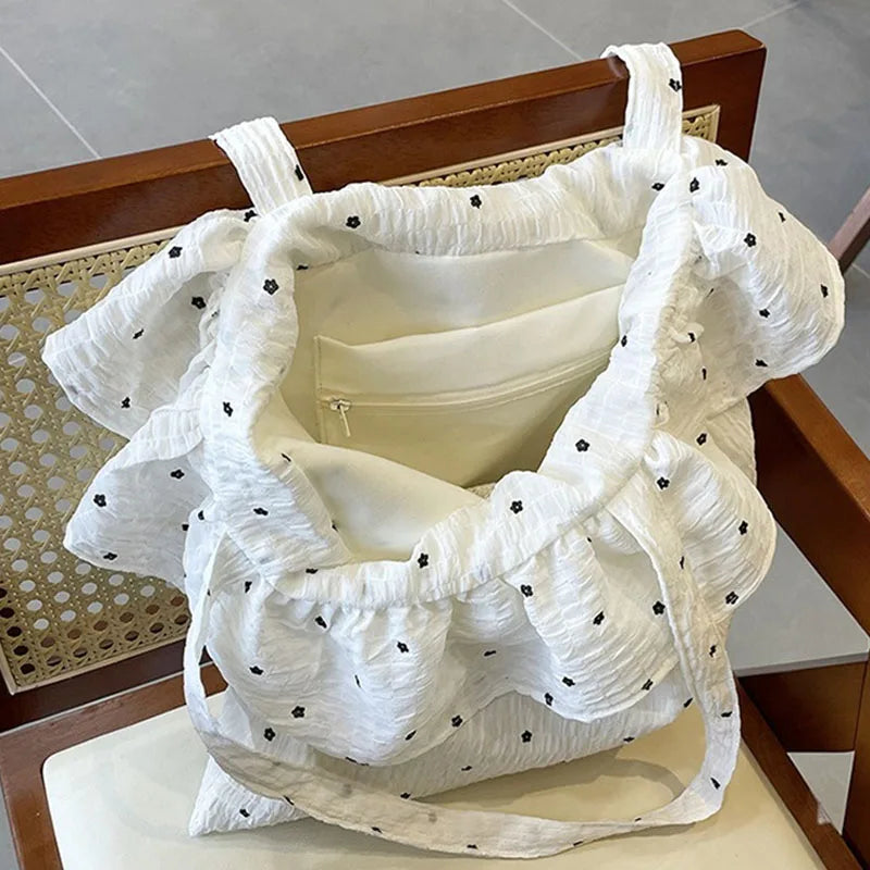 Summer New Beautiful Bags Large Capacity Ruffled Tote bag