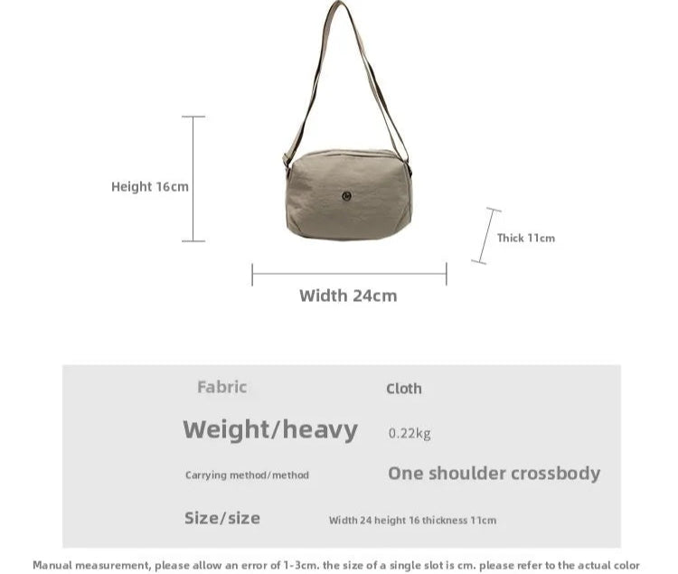 Multi-Layer Crossbody Bag Casual Versatile Cloth Bag