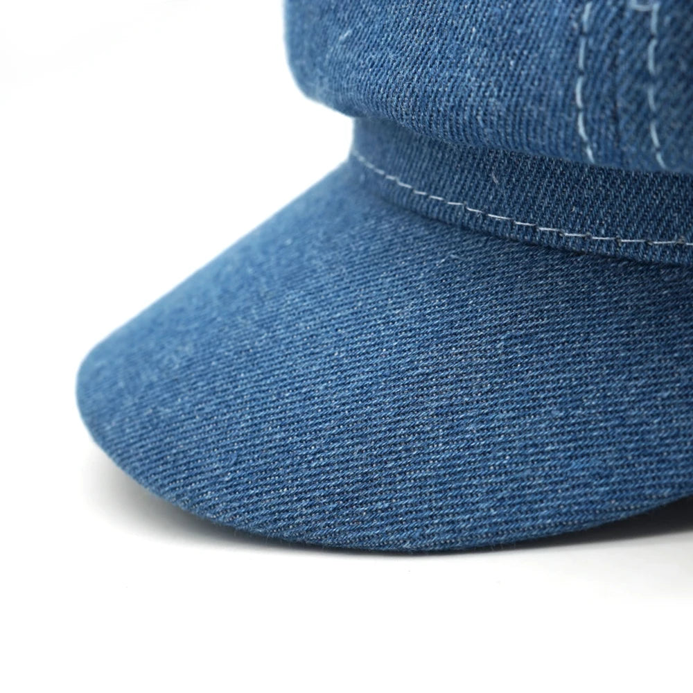 Women Leisure Hat Ladies Denim Beret Hat Cowboy Cap