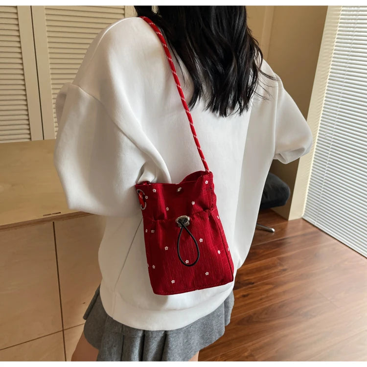 Girls Folded Crossbody Bag Mobile Phone Bag for Women