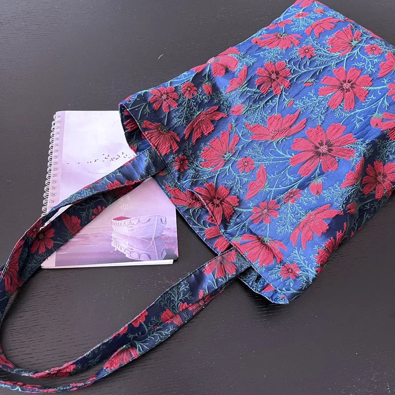Tote Shoulder Bag for Women Floral Pattern Ladies Shopping Bag