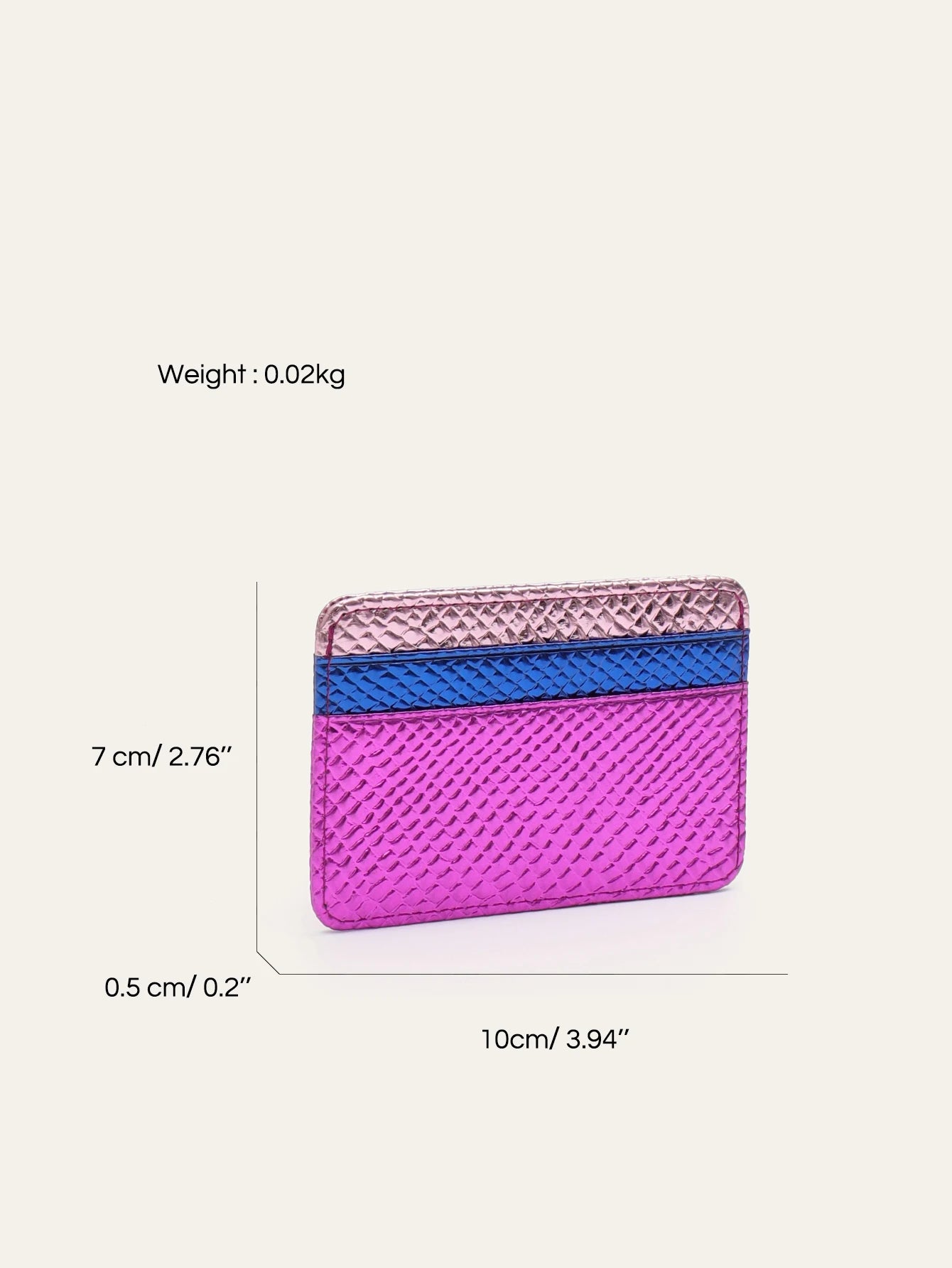 Luxury Metallic PU Vegan Leather Contrast Color RFID Thin Short Wallet Card holders