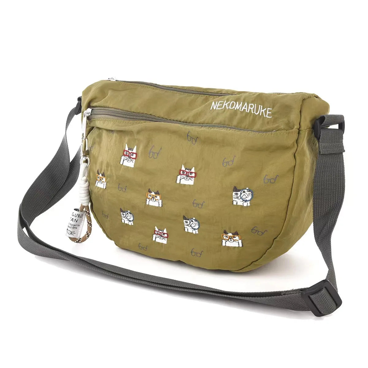 Embroidery Dog and Cat Crossbody Bag Handbag