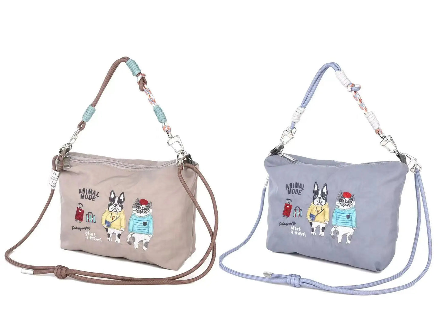 Embroidery Animals Crossbody Bag Handbag two strap