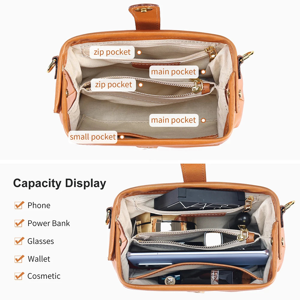 Fashion Genuine Leather Small Women's Crossbody Bag Messenger Bag Shoulder Bags