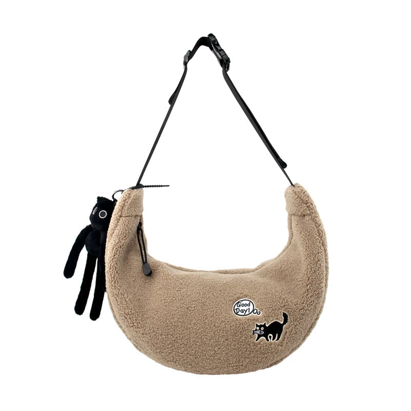Good Day Women's Bag Plush Winter Shoulder Crossbody Fashion Trend Lightweight Bags
