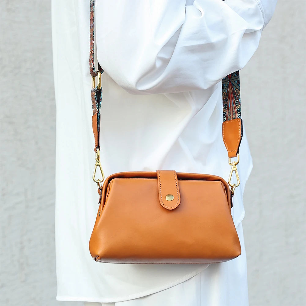 Fashion Genuine Leather Small Women's Crossbody Bag Messenger Bag Shoulder Bags