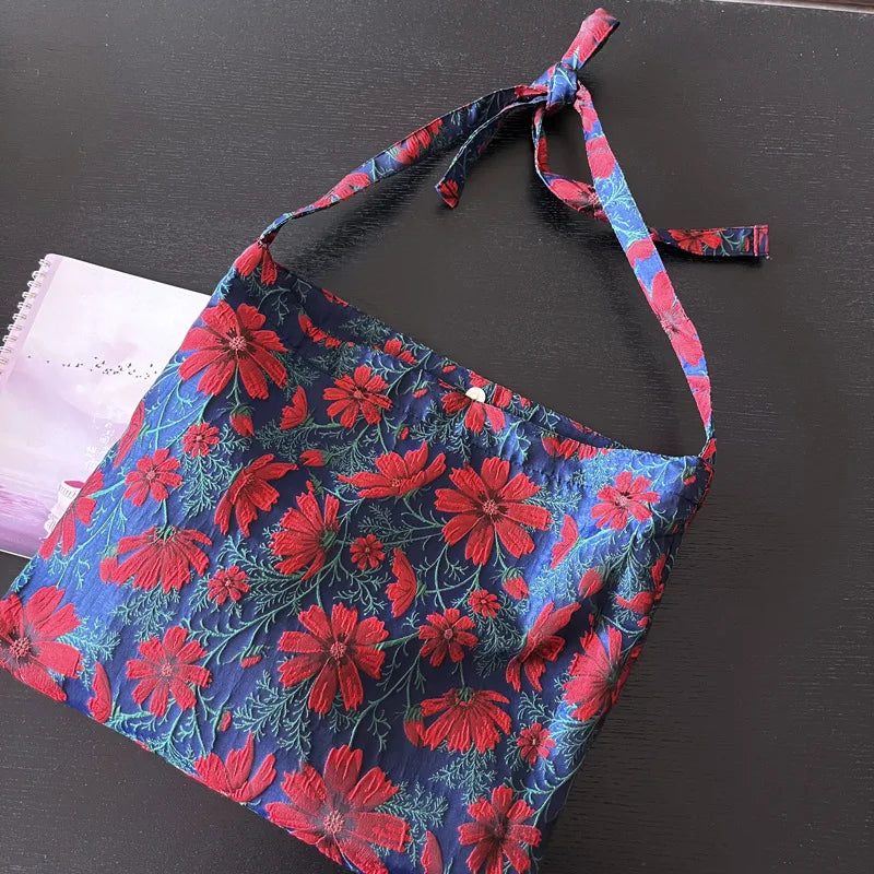 Tote Shoulder Bag for Women Floral Pattern Ladies Shopping Bag