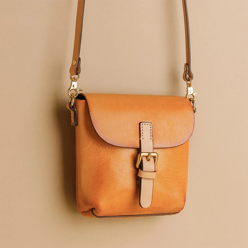 Leather Vintage Crossbody Women's Mobile Phone Messenger Bag