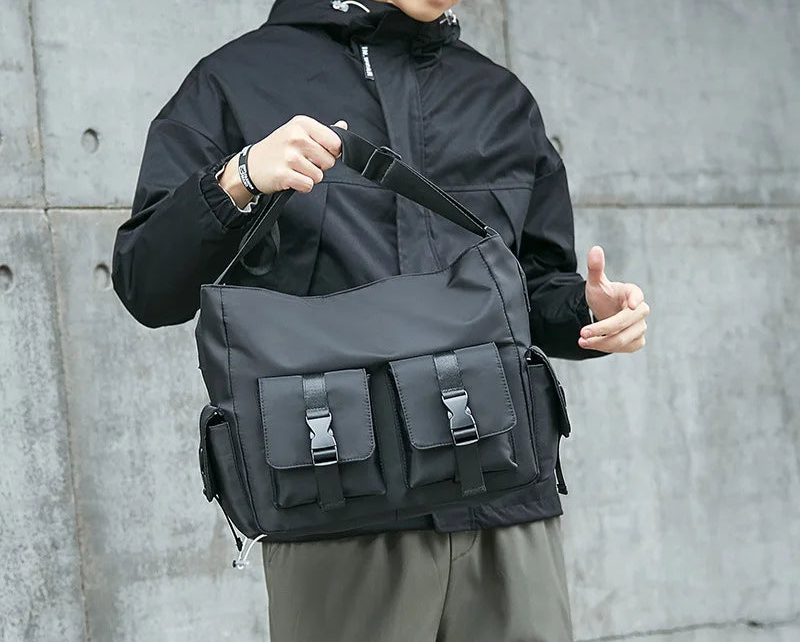 Messenger Shoulder Bag Men Crossbody School Bag Man Black Big Travel Bags