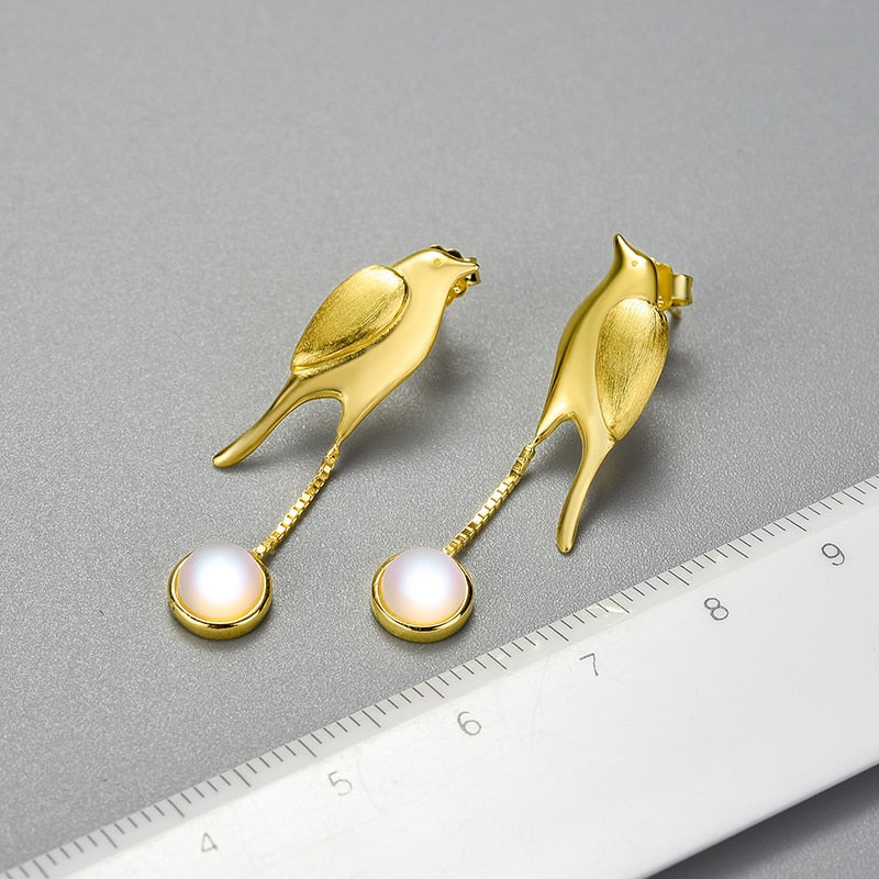 Bird Earrings For Women Gift 925 Sterling Silver Jewelry