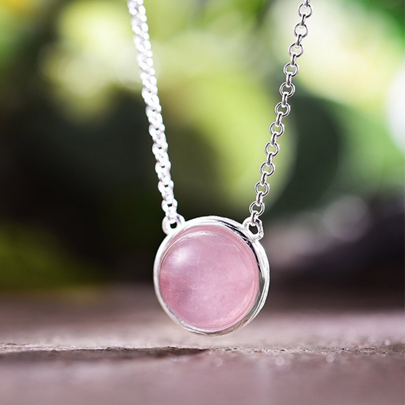 925 Sterling Silver Jewelry Natural Gemstones Pendant Necklace for Women