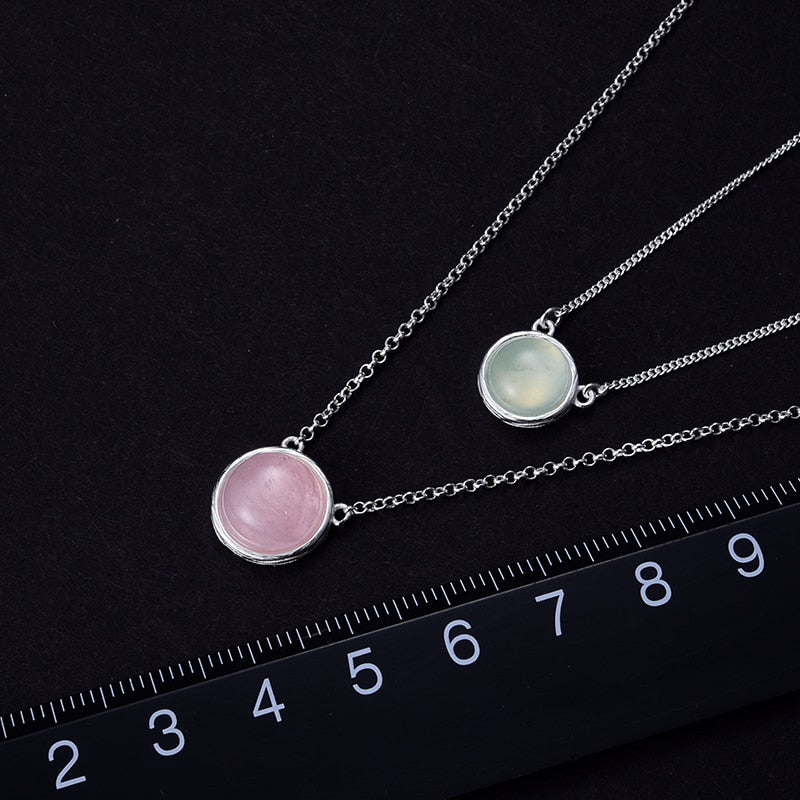 925 Sterling Silver Jewelry Natural Gemstones Pendant Necklace for Women