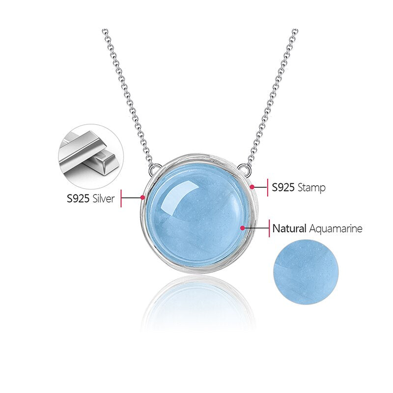 925 Sterling Silver Jewelry Natural Gemstones Pendant Necklace for Women