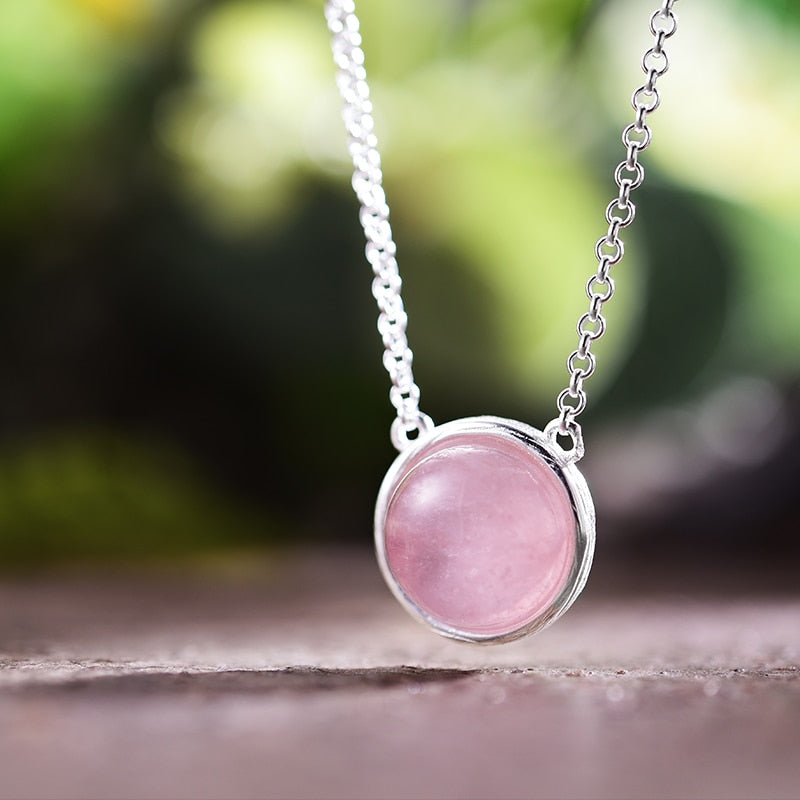 925 Sterling Silver Jewelry Natural Gemstones Pendant Necklace for Women