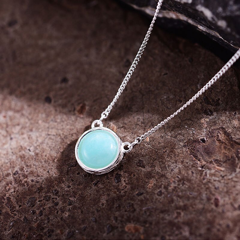 925 Sterling Silver Jewelry Natural Gemstones Pendant Necklace for Women