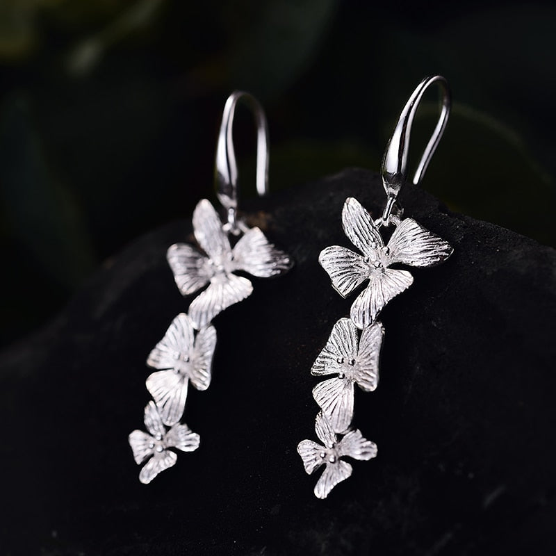 925 Sterling Silver Jewelry Flowers Earrings for Women
