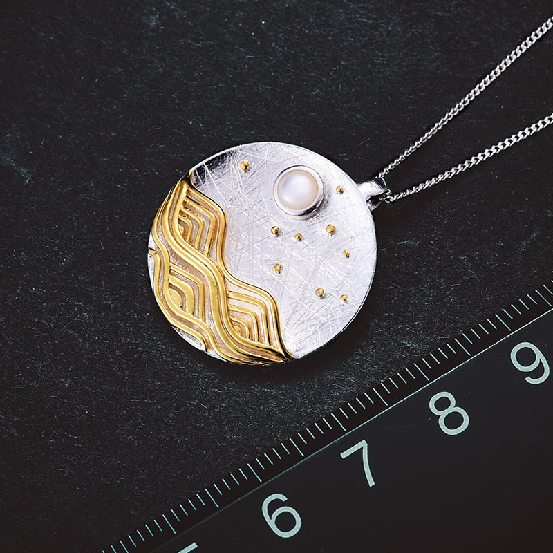 925 Sterling Silver Shell Jewelry The Moonlight Pendant without Chain for Women