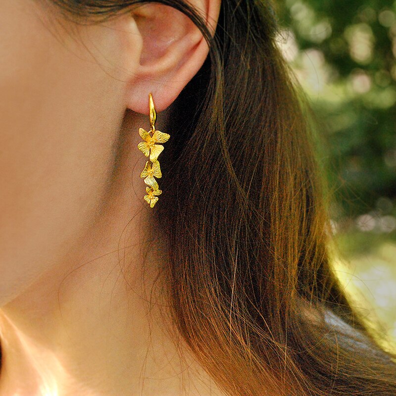 925 Sterling Silver Jewelry Flowers Earrings for Women