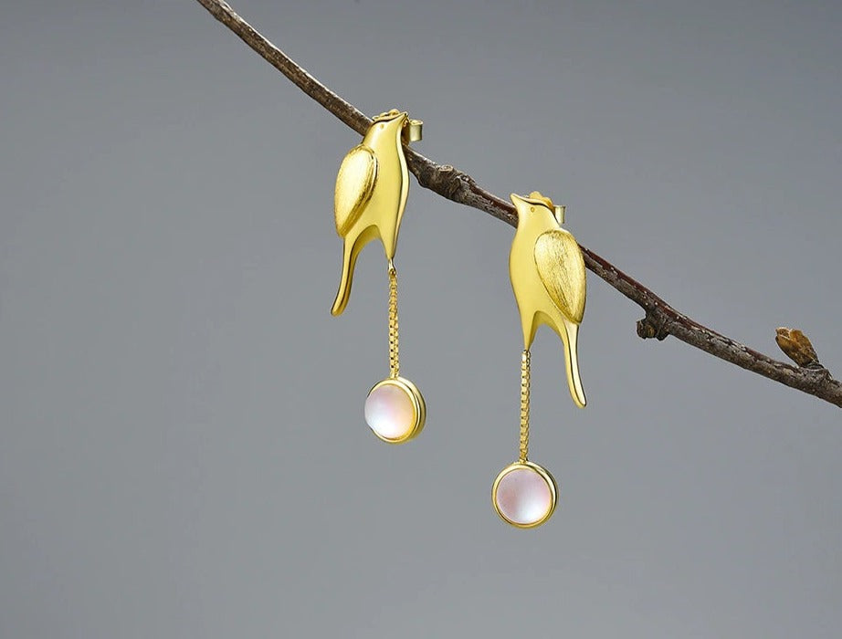 Bird Earrings For Women Gift 925 Sterling Silver Jewelry