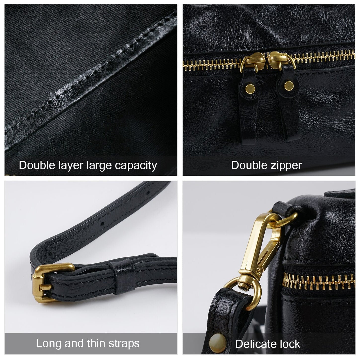 Genuine Leather Womeng Unique Design Fashionable And Simple Retro Casual Shoulder Messenger Bag