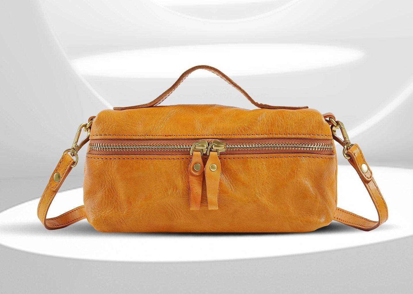 Genuine Leather Womeng Unique Design Fashionable And Simple Retro Casual Shoulder Messenger Bag