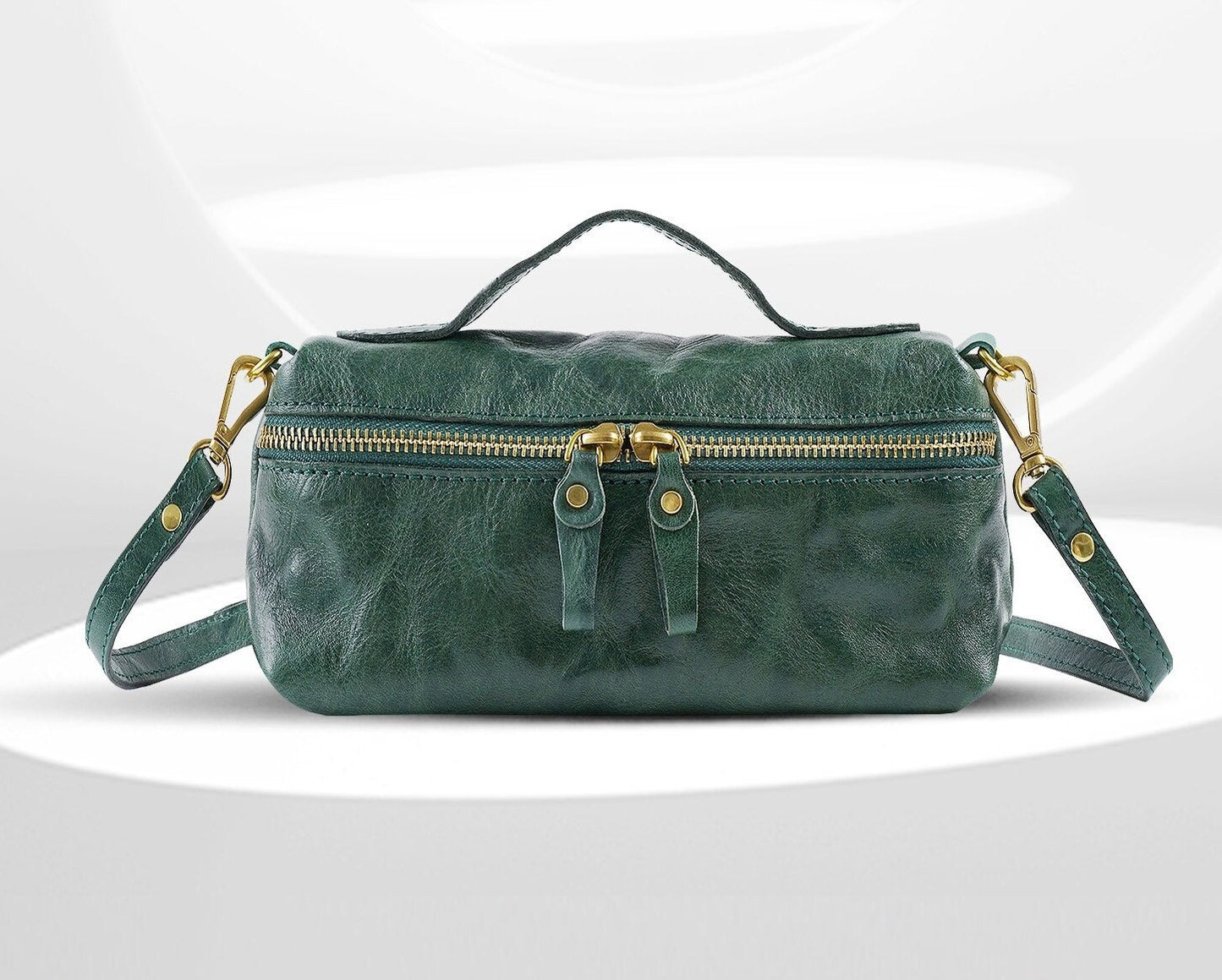 Genuine Leather Womeng Unique Design Fashionable And Simple Retro Casual Shoulder Messenger Bag