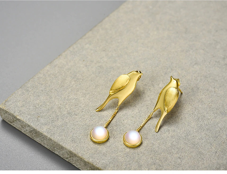 Bird Earrings For Women Gift 925 Sterling Silver Jewelry